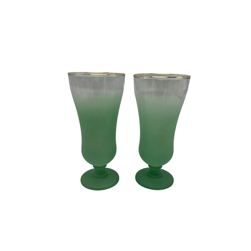 Vintage Blendo Pastel Frosted Ombre Cocktail Glasses Set of 2